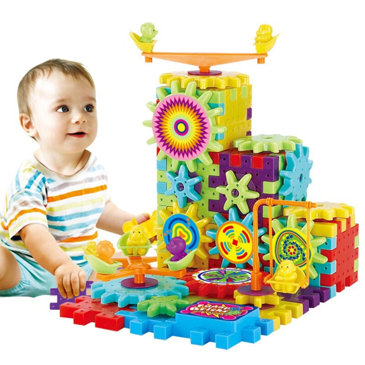Kits de Construcción de Engranajes Eléctricos 3D - Bloques de Plástico, Juguetes Educativos para Niños
