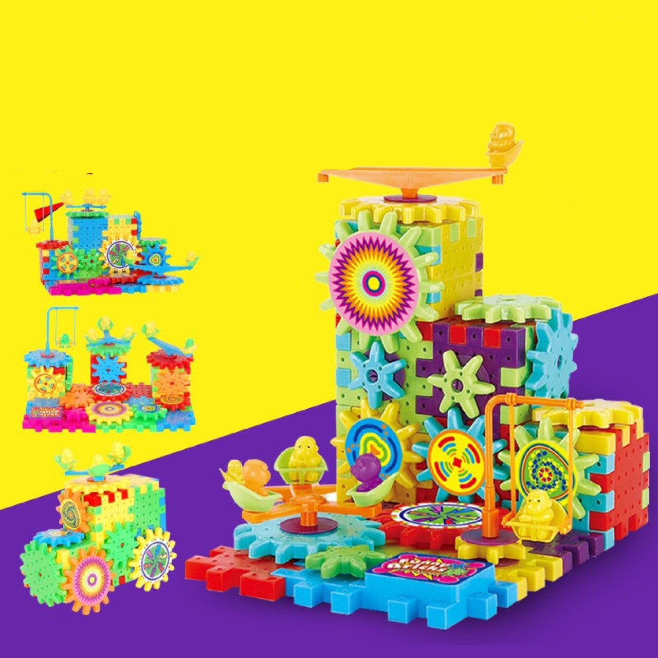 Kits de Construcción de Engranajes Eléctricos 3D - Bloques de Plástico, Juguetes Educativos para Niños