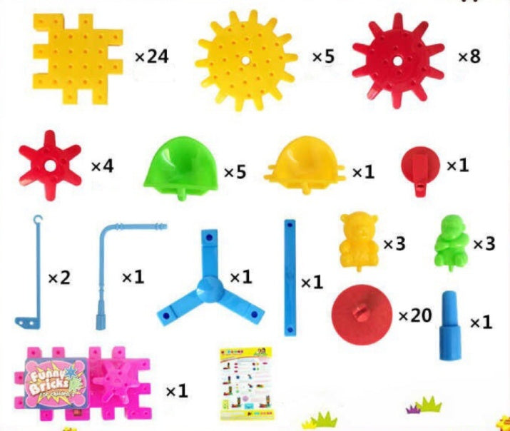 Kits de Construcción de Engranajes Eléctricos 3D - Bloques de Plástico, Juguetes Educativos para Niños