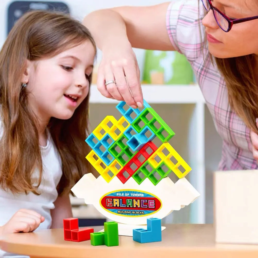 Juegos de Equilibrio y Apilamiento - Juguetes de Bloques para Niños y Adultos, Torre de Bloques para Fiestas Familiares, Viajes, Niños y Niñas, Rompecabezas de Construcción
