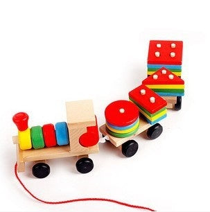 Tren de Madera de Tres Secciones - Juguete Tractor, Rompecabezas de Inteligencia para Niños, Juguetes Educativos