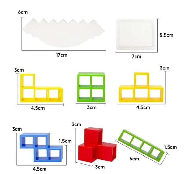 Juegos de Equilibrio y Apilamiento - Juguetes de Bloques para Niños y Adultos, Torre de Bloques para Fiestas Familiares, Viajes, Niños y Niñas, Rompecabezas de Construcción