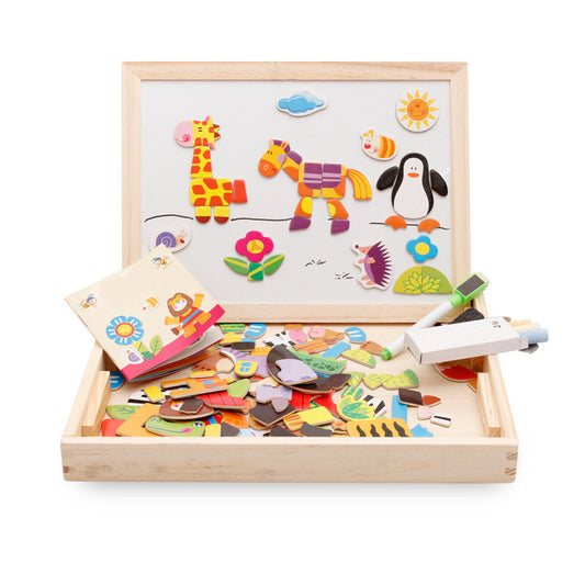 Rompecabezas Magnético Infantil - Juguete Educativo para Niños con Dibujos Animados de Animales, Tablero de Rompecabezas para Niños