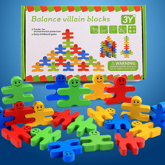 Juguetes Educativos de Madera para Educación Temprana - Bloques de Construcción de Dibujos Animados, Ensamblaje de Bloques de Equilibrio Pro